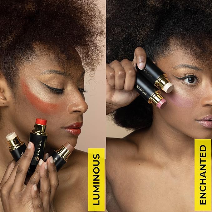 Cream Contour Stick Set – Blush, Bronzer & Highlighter Trio | Hydrating, Buildable, High-Pigment Makeup with Shea Butter & Vitamin E | Phoenix Beauty Gift Set (Enchanted)