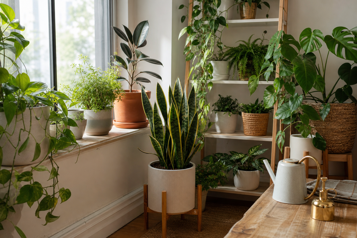 Unbranded orderly inspection setup featuring practical botanical living
