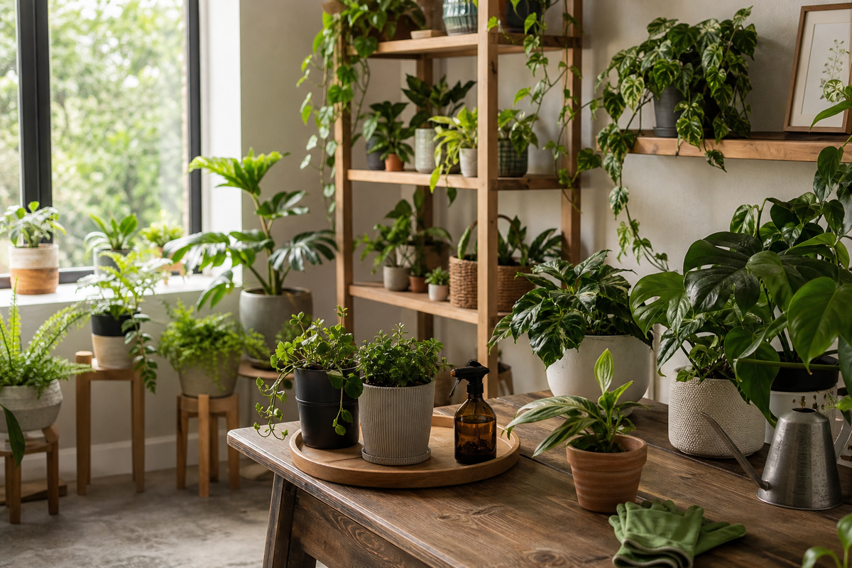 Unbranded orderly inspection setup featuring practical plant-care organization