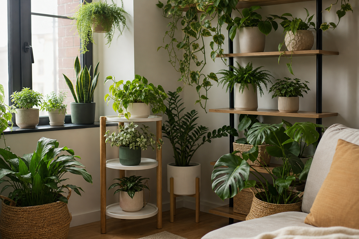 Unbranded orderly inspection setup featuring practical plant decor