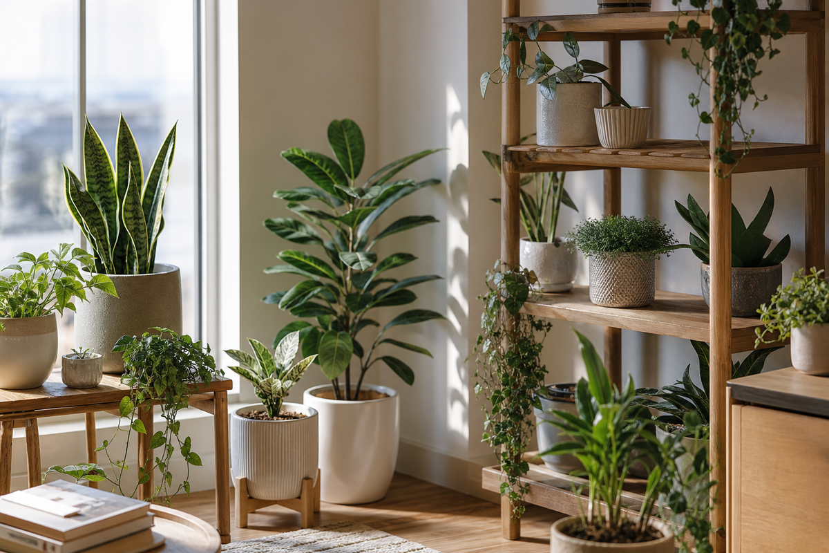 Unbranded repeatable routine scene featuring practical botanical living