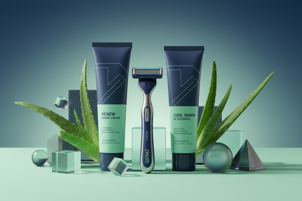 Men's grooming and personal care collection featuring skincare, hair care, and shaving essentials