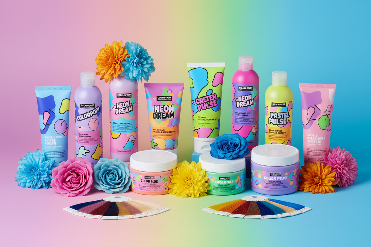 Hair color products including dyes, toners, and color treatments for vibrant, lasting results