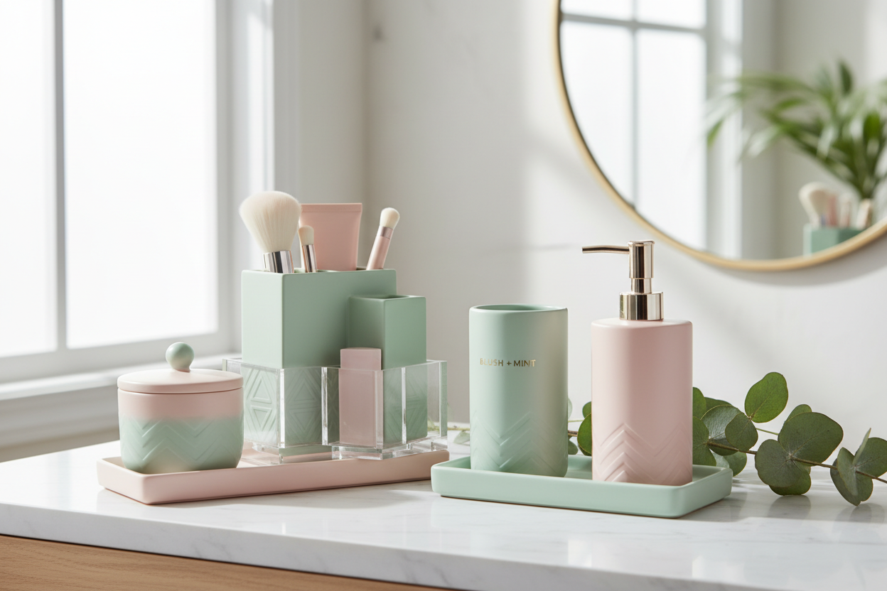 Practical bathroom accessories and organizers for beauty and personal care essentials