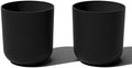 Veradek Round Black Plastic Planter Pots for Indoor/Outdoor Garden Use, with Drainage Holes, Suitable for Small to Large Succulent Plants, Flowers, Modern Interior Plants by VeradekOutdoor