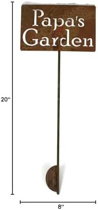 Family Name Gift Garden Stake 20 to 33 Inches Tall (Papa's Garden, Small 20" Tall) - Image 4