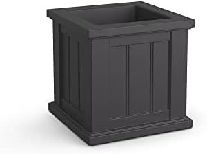 Mayne Cape Cod 14in Square Planter - Graphite Grey - 14in x 14in x 14in - Polyethylene - Built-in Water Reservoir (4836-GRG) - Image 2
