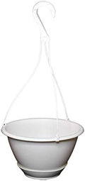 10" White Plastic Hanging Basket with Saucer for Indoor/Outdoor Use by Koba (5) by Unknown