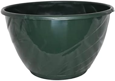 12" Diameter Dark Green Plastic Deco Swirl Hanging Basket (10) - Image 7