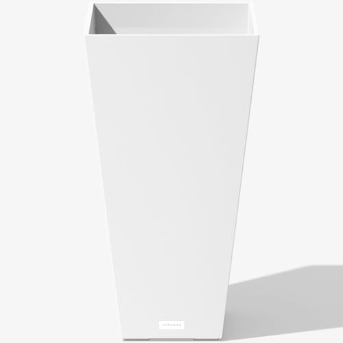 Veradek Pure Series Taper Planter - Tall Tapered Outdoor Planter with Shelf by VeradekOutdoor