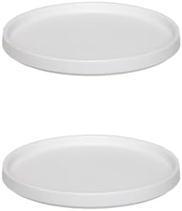 Ceramic Plant Saucer 5 Inch, 2 Pack Round Plant Saucers for Indoors/Outdoors, Flower Pot Saucers for Holding Water Drips and Soil, Ceramic Drainage Tray for Plant Pot(Frosted White) by Fzfeiyy