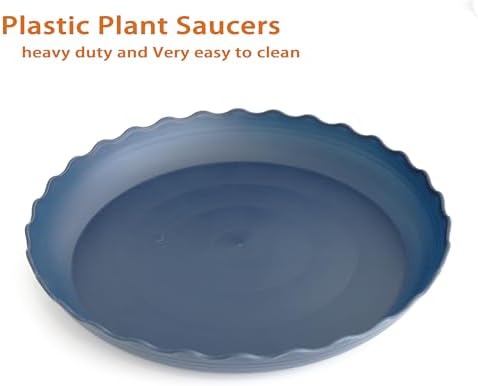 2 Pack of 12 inch Plant Saucer Plant Tray, Plastic Plant Saucer, Heavy Duty Plant Tray for Pots, Plant Saucers for Indoors Planter, Garden Water Plate Bowls for Gallon Grow Bags (Blue) - Image 3