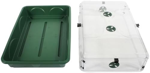 EarlyGrow 95457 24" x 15" x 16.75" Domed Propagator, Green, 3 Side Extenders and Locking Clip Set - Image 2
