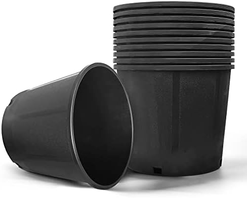 HOSTIC 3 Gallon Flexible Nursery Pots Gallon Pot with Drainage Holes Plastic Plant Container Suitable for Indoor Outdoor Vegetables Flowers Plants 10 PCS by HOSTIC