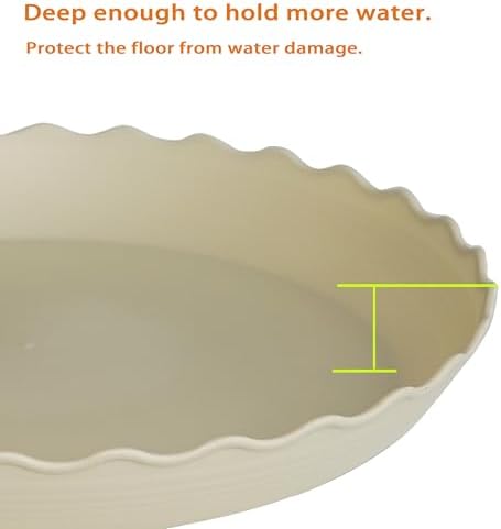 2 Pack Plant Saucer 10 inch, Heavy Duty Plastic Plant Saucers, Durable Plant Tray for Pots, Flower Saucers for Indoors, Plant Pot Saucers, Trays for Planter (Beige) - Image 3