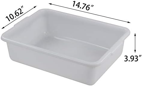 Wash Basin Tub, Plastic Dish Pan 8 Liter, White Bus Tubs, Set of 4 - Image 3