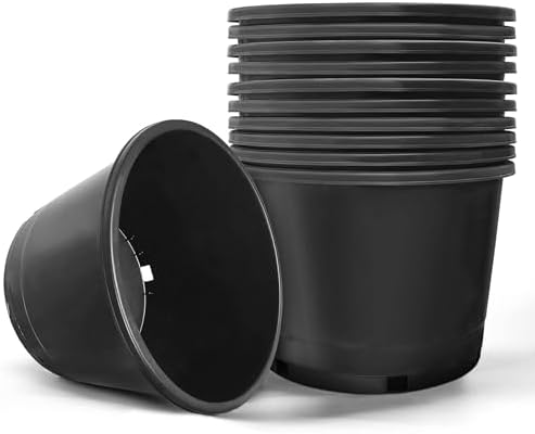 HOSTIC 10 Gallon Flexible Nursery Pots Gallon Pot with Drainage Holes Plastic Plant Container Suitable for Indoor Outdoor Vegetables Flowers Plants 10 PCS by HOSTIC