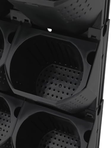 36-Pot Wall Mounted Planter – Vertical Wall Planter with Water Storage Layer, Stackable Flower Pot Holder for Indoor Outdoor Garden Balcony (12 * 3-Pot) (Black) - Image 4