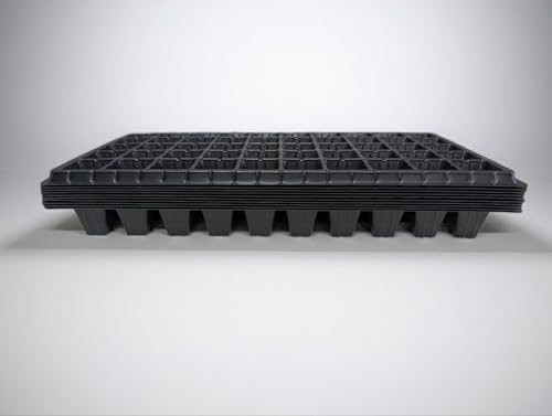 Green Oasis 50-Cell Seed Starter Trays - Heavy Duty Plastic Nursery Propagation Trays with Drainage Holes, Reusable, Fits Standard 1020 Flat Trays, Black (20) by Unknown