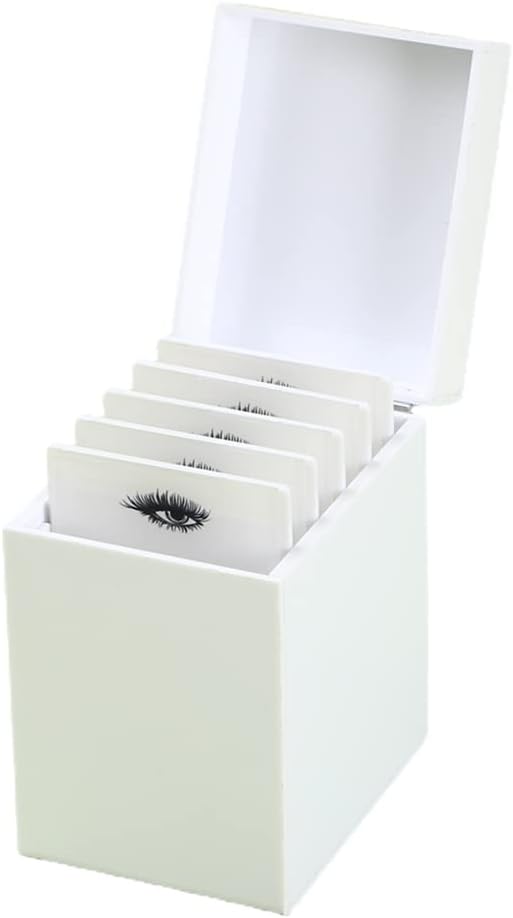 5 Layers Acrylic Eyelash Storage Box, Makeup Eyelashes Extension Close-Packed Display with 5 Pallets, Grafting False Eyelashes Glue Pallet Holder Display Organizer (5 Layers White)
