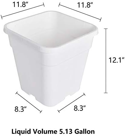 Square Nursery Pots Plant Pots Grow Pots Nursery Container Replacement for Planting Soil Plants 5 Gallon 10Pcs - Image 3