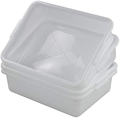 Wash Basin Tub, Plastic Dish Pan 8 Liter, White Bus Tubs, Set of 4 - Image 2