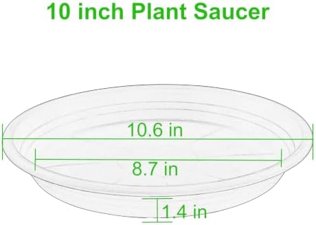 2 Pack of 10 inch Plant Saucer, Large Plant Tray, Heavy Sturdy Plant Drainage Tray for Indoors, Bird Bath Bowls, Sturdy Plastic Pot Tray for Planter (White) - Image 2