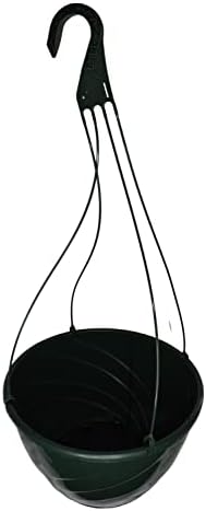 12" Diameter Dark Green Plastic Deco Swirl Hanging Basket (5) - Image 3