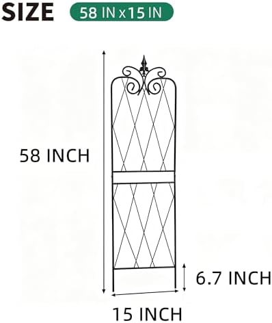 Garden Trellis for Climbing Plants 59inch x15inch Rustproof Metal Vine Trellises for Outdoor Climbing Plants Support Structures A (150cm) 2Pack - Image 2