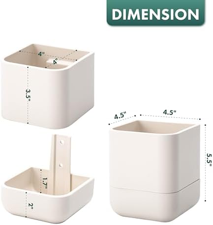 Phoenix Vine 4.5 Inch Wall Mounted Self-Watering Planter Pot for Indoor Houseplants and Herbs | Hanging Planter for Window Sills, Bathroom Walls, Home & Office Décor, Oatmeal, Set of 4, 01-B-G-4 - Image 3