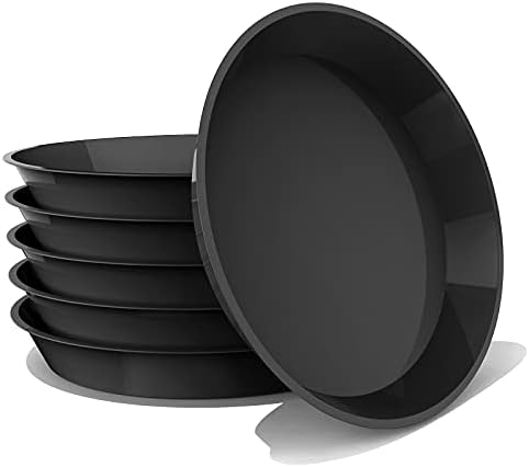 6 Pack Plant Saucer 4 6 8 10 12 14 16 18 20 22 Inch Plastic Plant Tray, Sturdy and Durable Flower Pot Container Accessories Plant Pot Saucers for Indoor and Outdoor (12 Inch, Black) by DUNPUTE