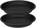 2 Pack of 10 inch Plant Saucer, Large Plant Tray, Heavy Sturdy Plant Drainage Tray for Indoors, Bird Bath Bowls, Sturdy Plastic Pot Tray for Planter (Black) by Unknown