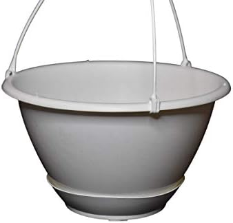 10" White Plastic Hanging Basket with Saucer for Indoor/Outdoor Use by Koba (5) - Image 2