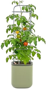 Vego garden Planters for Outdoor & Indoor Plants, Large Plant Pots with Self Watering, 55" Tall Large Plant Pots with Steel Trellis for Flowers Plants Decor Sage Green by Unknown