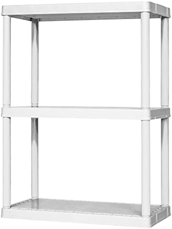 Gracious Living 3-Shelf Fixed-Height Light-Duty Storage, White, 3-Pack by GraciousLiving