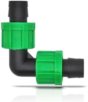 (10-Pack) Drip Irrigation Elbow 1/2" Universal Perma Connector Barbed Locking Fitting - Fits All Brands 16-17mm Drip Tape AG Tubing (10, Elbow) by OneStopOutdoor