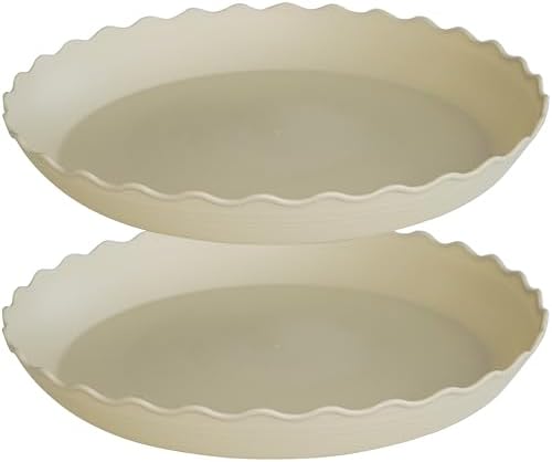 2 Pack of 16 inch Plant Saucer Plant Tray, Plastic Plant Saucer, Heavy Duty Plant Tray for Pots, Plant Saucers for Indoors Planter, Garden Water Plate Bowls for Gallon Grow Bags (Beige) by Unknown