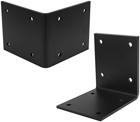 2 PCS Heavy Duty Steel L Angle Bracket for 6x6 Wood, 7/32" Thick - Image 3