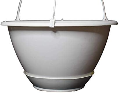 10" White Plastic Hanging Basket with Saucer for Indoor/Outdoor Use by Koba (25) - Image 5