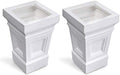 Step2 Atherton Square Planter, Large Planters for Outdoor Plants, Gardening and Flower Pot for Patio or Porch, Efficient Drainage, Durable Plastic, White, 2-Pack by Unknown