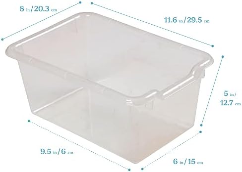 ECR4Kids Scoop Front Storage Bins, Multipurpose Organization, Clear, 10-Piece - Image 2