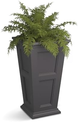 Mayne Fairfield 28in Self-Watering Tall Square Planter, Graphite Grey by Mayne