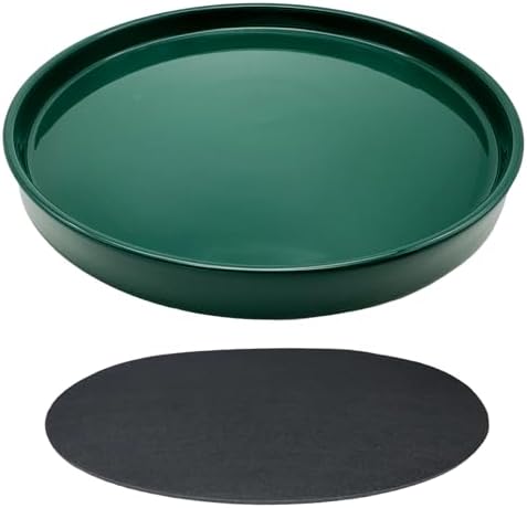Yukfona Ceramic Plant Saucer Tray 1 Pcs 12 Inch Green, 12.5" OD x11.9 ID x1.6 Deep| Fits Flower pots Bottom≤ 11.9", Heavy Duty Glazed Round Planter Drip with Catch Basin for Indoor Outdoor Plants by YUKFONA
