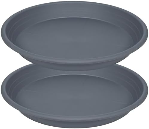 2 Pack of 10 inch Plant Saucer, Large Plant Tray, Heavy Sturdy Plant Drainage Tray for Indoors, Bird Bath Bowls, Sturdy Plastic Pot Tray for Planter (Gray) by Unknown
