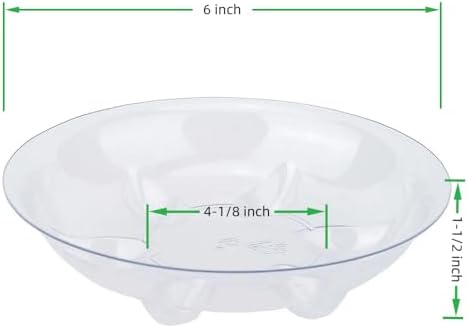 ZZPYXIA 5 Pack Clear Small Tray for Succulent planters Plastic Plant Saucer Sturdy Pot Tray,Plant Water Catcher Clear Thick Plastic Plant Sturdy Saucer Drip Trays for pots (6 INCH) - Image 4