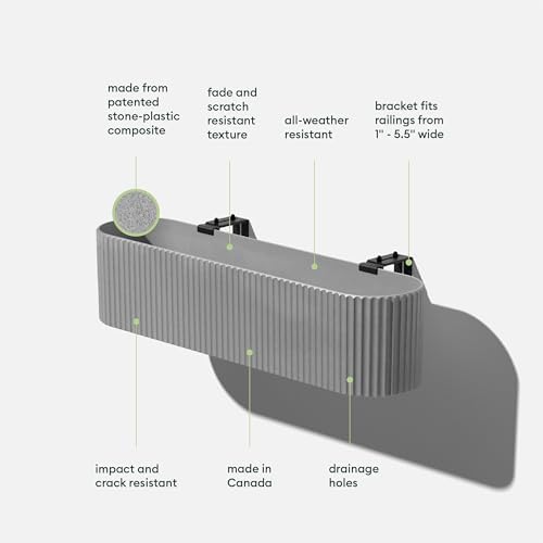 Veradek Demi Series Railing Planter - Round Window Box with Bracket - Image 2