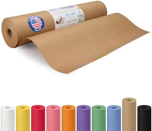 IDL Packaging 18" x 1800" (150 feet) - Brown Kraft Paper Roll - 50lb Thickness - Heavy-Duty Paper for Packing, Moving, Shipping, Crafts - 100% Recyclable Natural Kraft Wrapping Paper by IDLPackaging