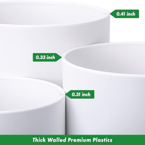 D'vine Dev 3-Pack Plastic Pots & Saucers, 10/12/14 in, White, 74-V-A-6 - Image 5