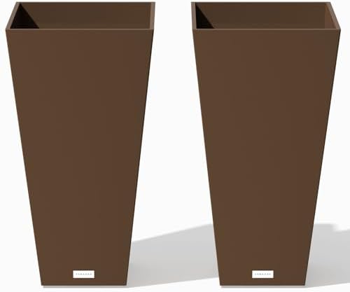 Veradek V-Resin Indoor/Outdoor Taper Planter, 2-Pack (26 inch, Espresso) by VeradekOutdoor
