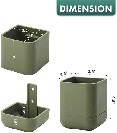 Phoenix Vine 3.5 Inch Wall Mounted Self-Watering Planter Pot for Indoor Houseplants and Herbs | Hanging Planter for Window Sills, Bathroom Walls, Home & Office Décor, Olive, Set of 6, 01-A-F-6 - Image 3